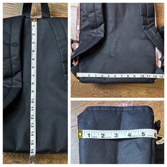 Justice Quilted Metallic Rose Gold Backpack - Picture 11 of 12